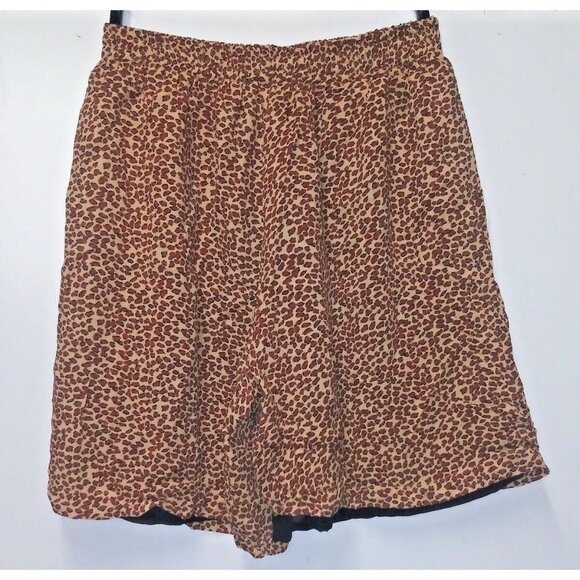 Cache blouse & shorts 2pc Size M/L Animal print elastic waist collar embroidery - Picture 9 of 15